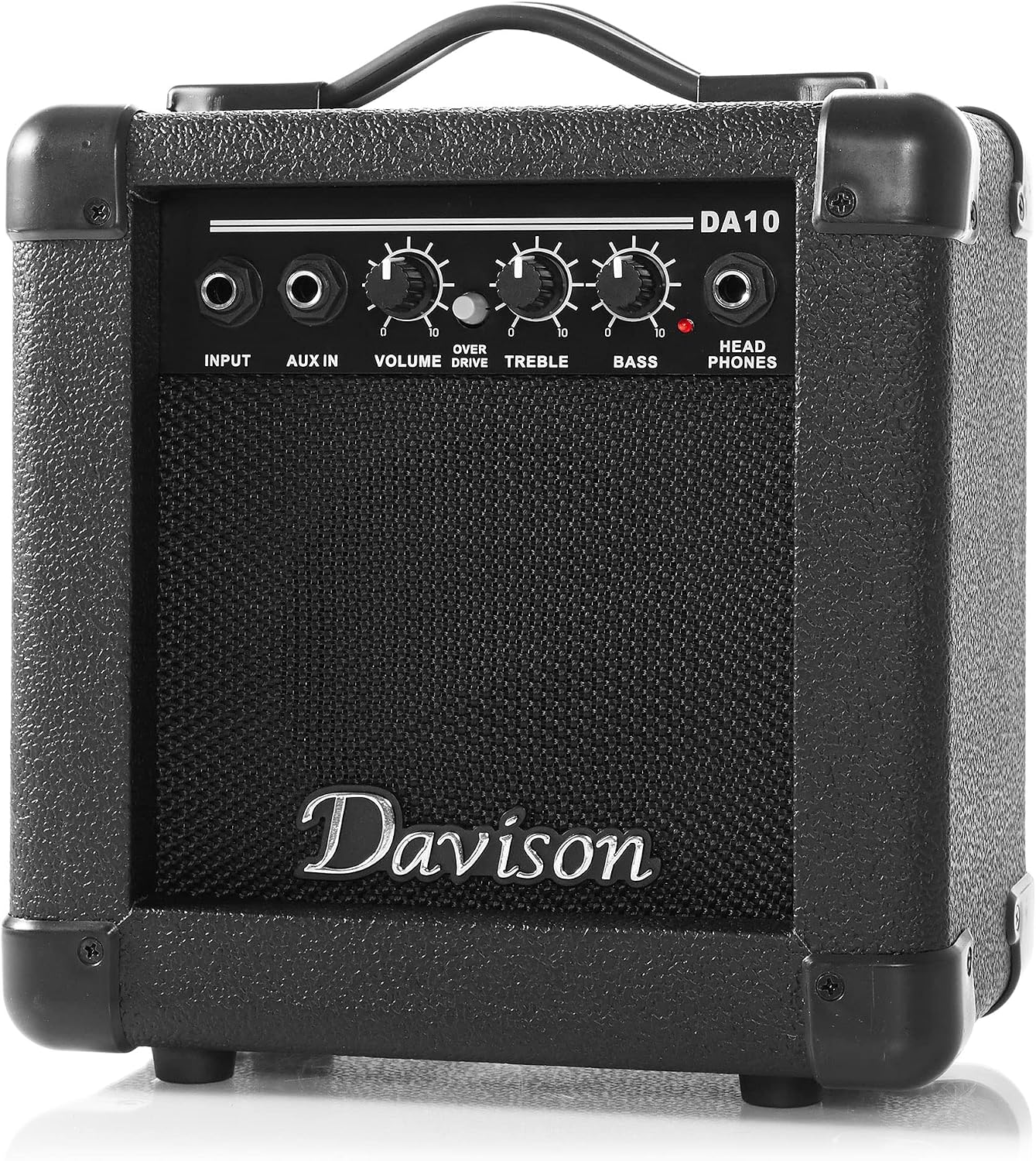 Davison 10-watt electric guitar practice amplifier with a 5-inch speaker, bass and treble controls and overdrive